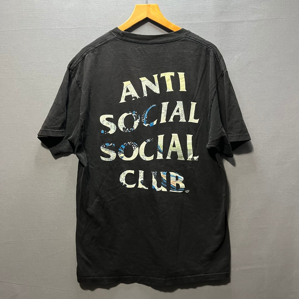 Anti Social Social Club Great Wave Logo Black T-Shirt Mens Large ASSC Tee